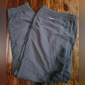 COLUMBIA MEN'S GRAY NYLON JOGGERS SZ 2XL EXCELLENT CONDITION